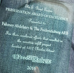 Historic Fredericksburg Foundation Award